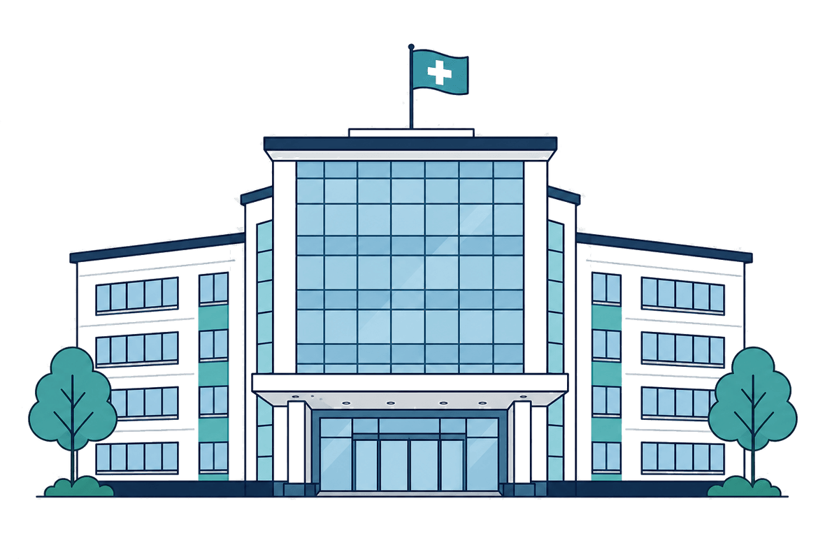 现代医院建筑插画